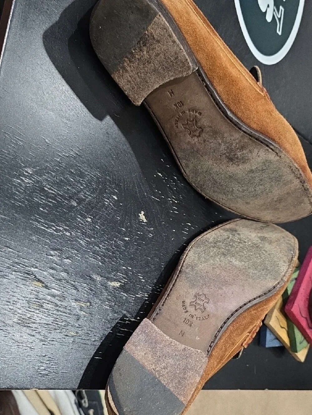Donald J. Pliner Brown Suede Loafers with Metal Bit